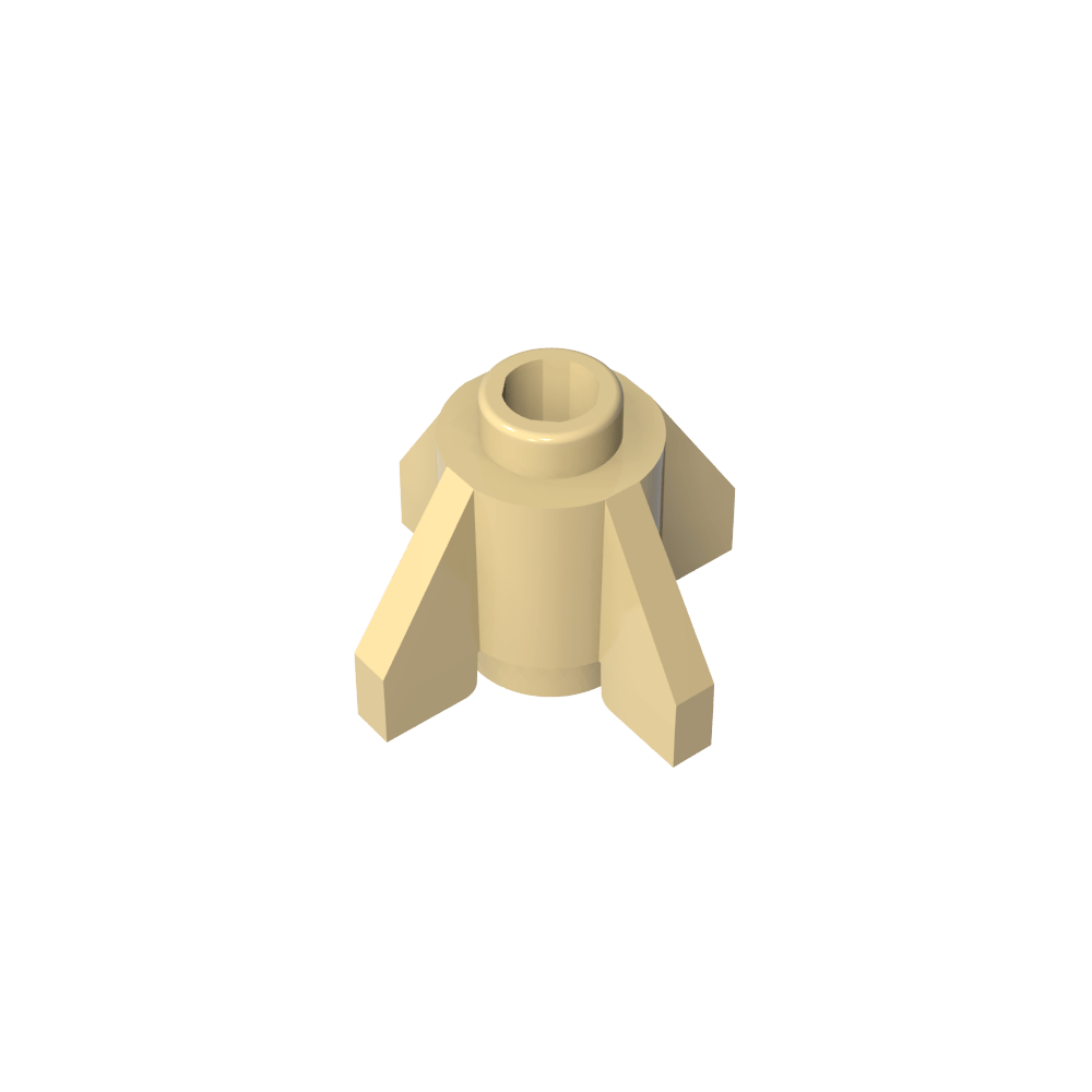 Ladrillo redondo 1 x 1 con aletas, montante abierto-MyGobricksEs