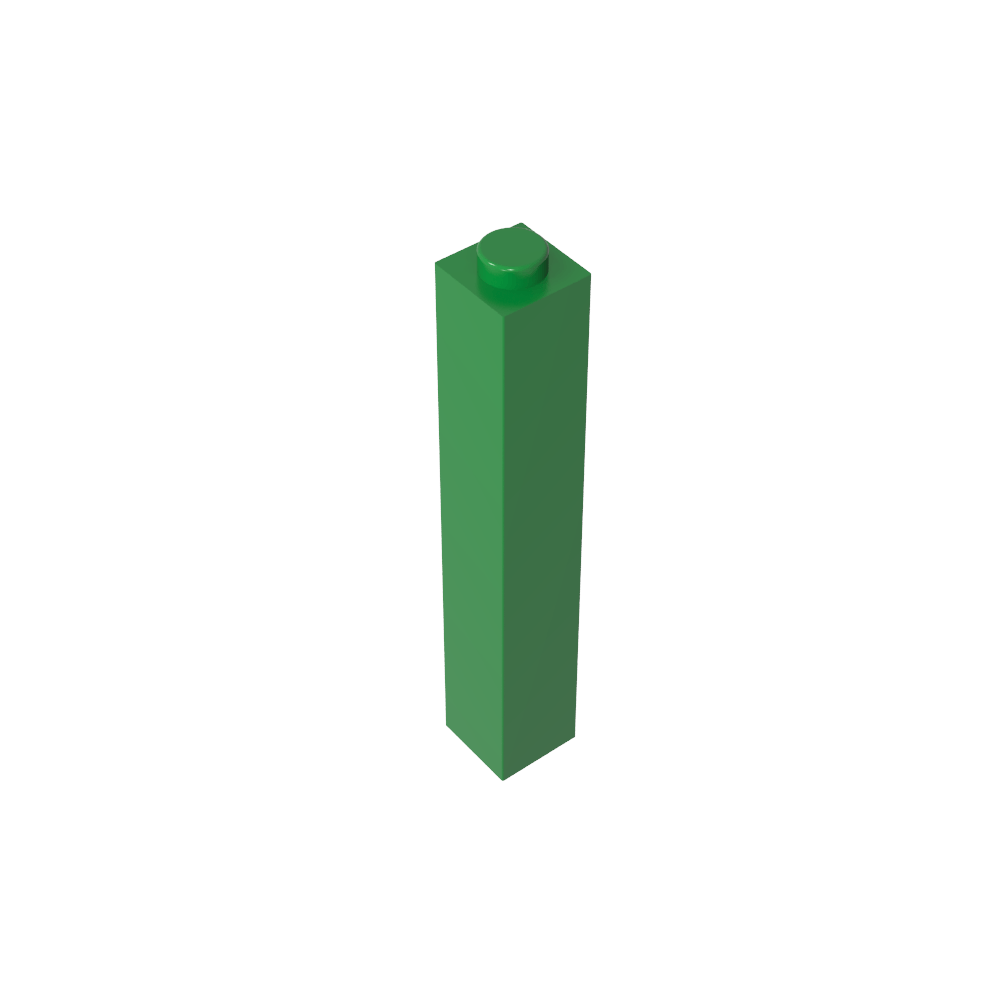 Ladrillo 1 x 1 x 5 con montante abierto o hueco bloqueado-MyGobricksEs