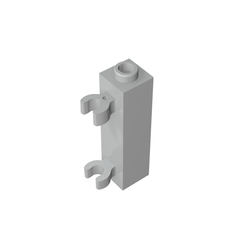 Ladrillo especial 1 x 1 x 3 con 2 clips verticales [Perno hueco, clips abiertos O]-MyGobricksEs