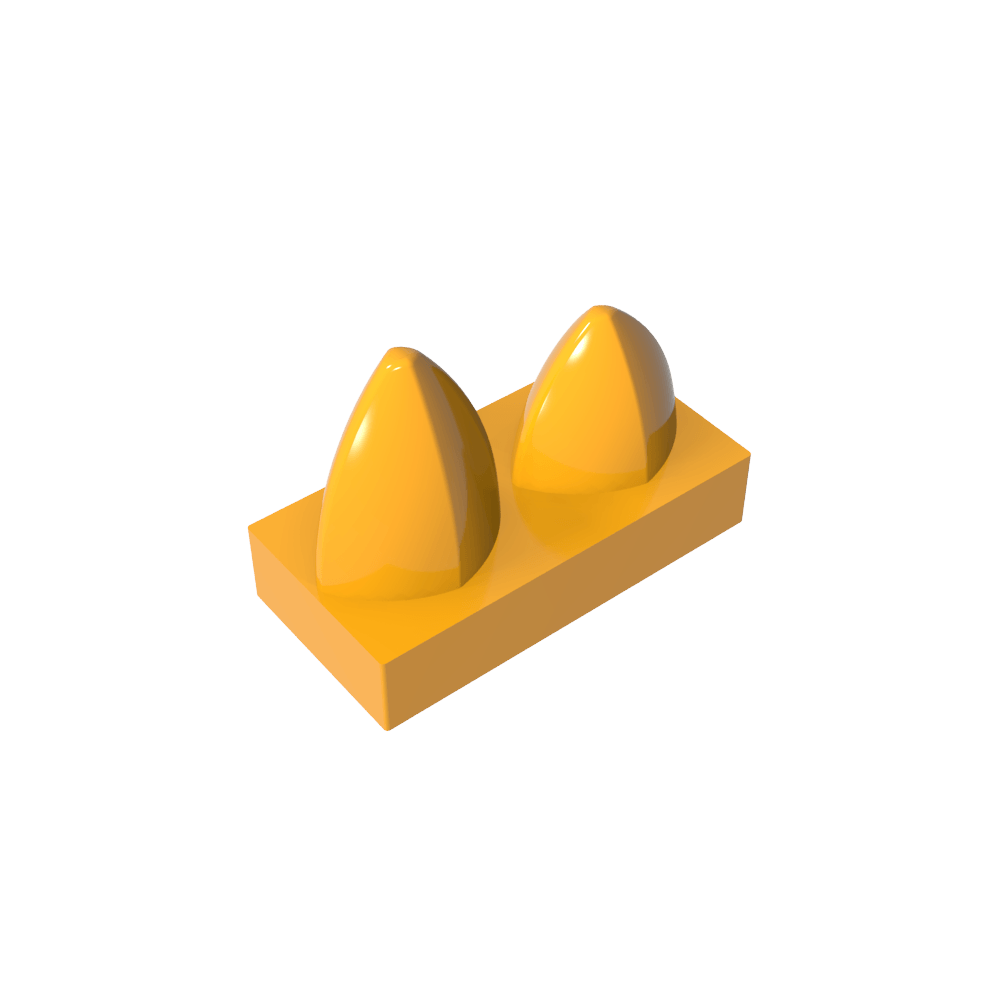 Placa 1 x 2 Especial con Dos Dientes Verticales-MyGobricksEs