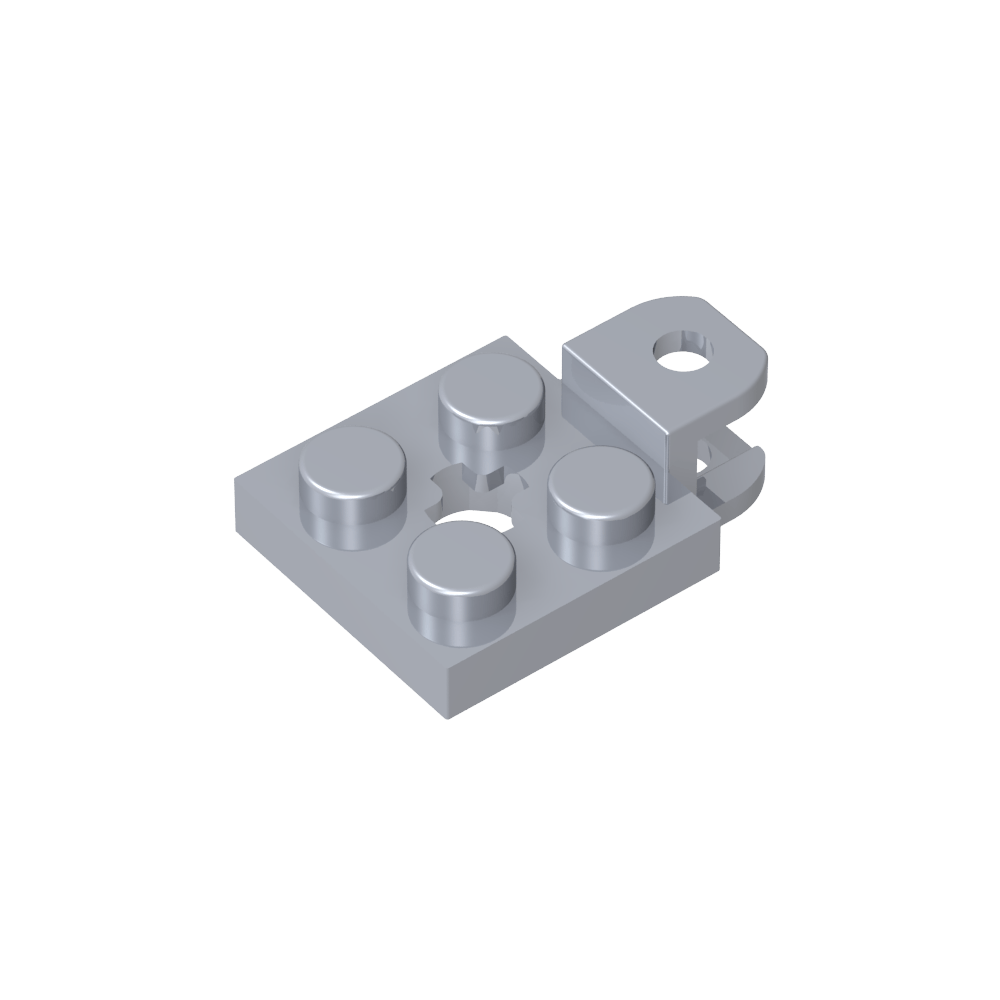 Placa especial 2 x 2 con zócalo de bola de remolque, corta, aplanada con agujeros y orificio para eje en el centro-MyGobricksEs