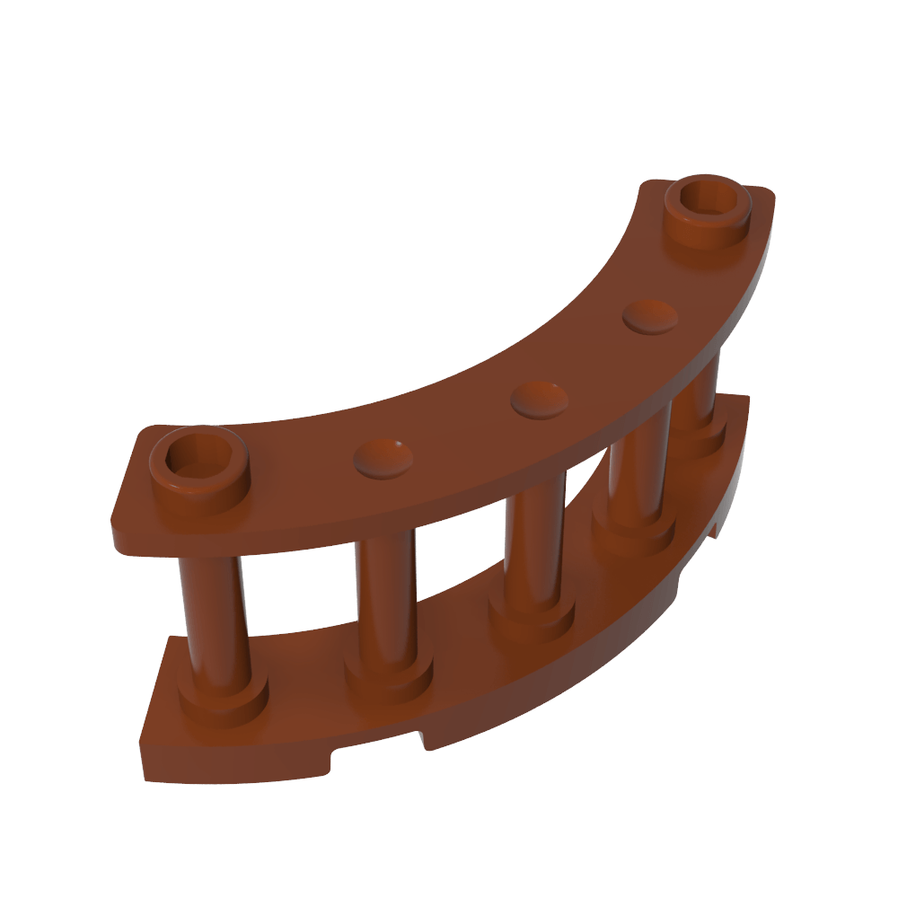 Valla de husillo de 4 x 4 x 2 cuartos de círculo con 2 montantes-MyGobricksEs