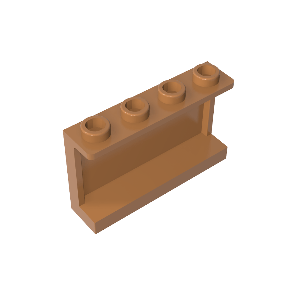 Panel 1 x 4 x 2 con soportes laterales - Montantes huecos-MyGobricksEs