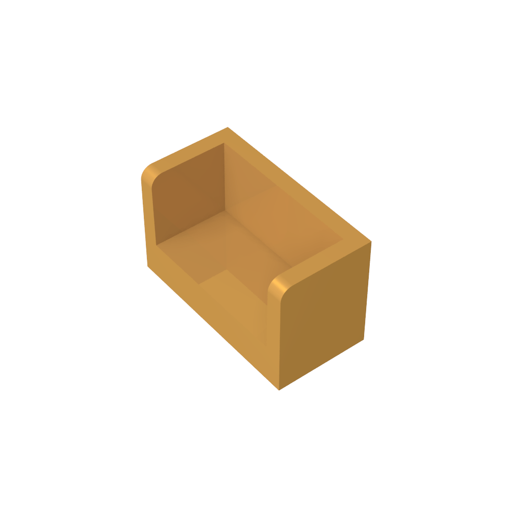 Panel 1 x 2 x 1 con esquinas redondeadas y 2 lados-MyGobricksEs