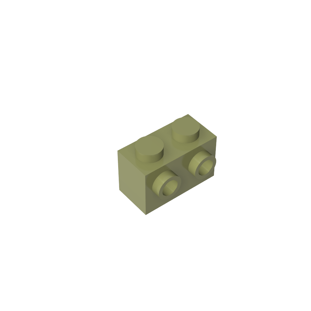 Ladrillo especial 1 x 2 con 2 montantes en 1 lado-MyGobricksEs