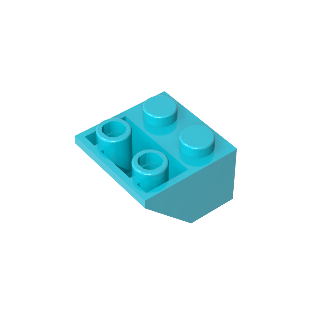 Pendiente invertida de 45° 2 x 2 [Pasador inferior ovoide, orificios para pernos del tamaño de una barra]-MyGobricksEs
