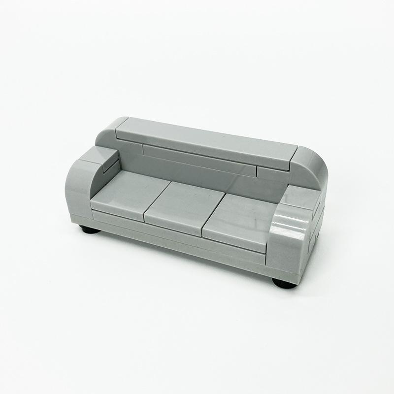Conjunto de piezas MOC para muebles modernos, bloques de construcción de sofás, soportes de TV y muebles de decoración de interiores de partículas pequeñas, piezas y accesorios para decoración del hogar.