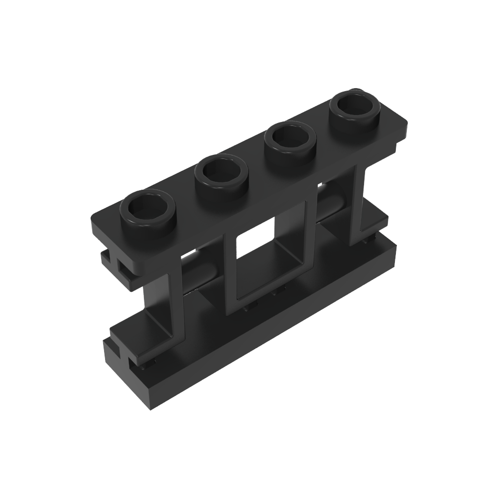 Cerca de celosía asiática ornamental de 1 x 4 x 2 con 4 montantes-MyGobricksEs