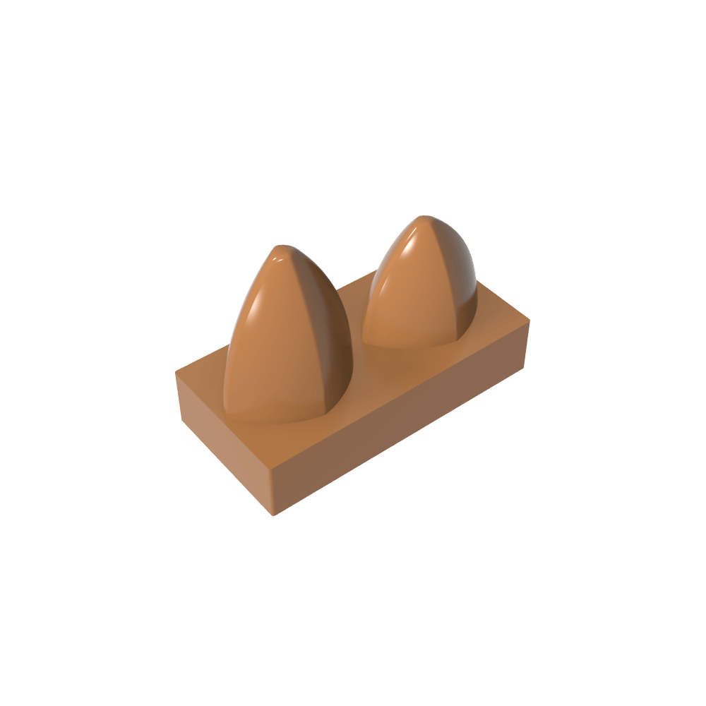 Placa 1 x 2 Especial con Dos Dientes Verticales-MyGobricksEs