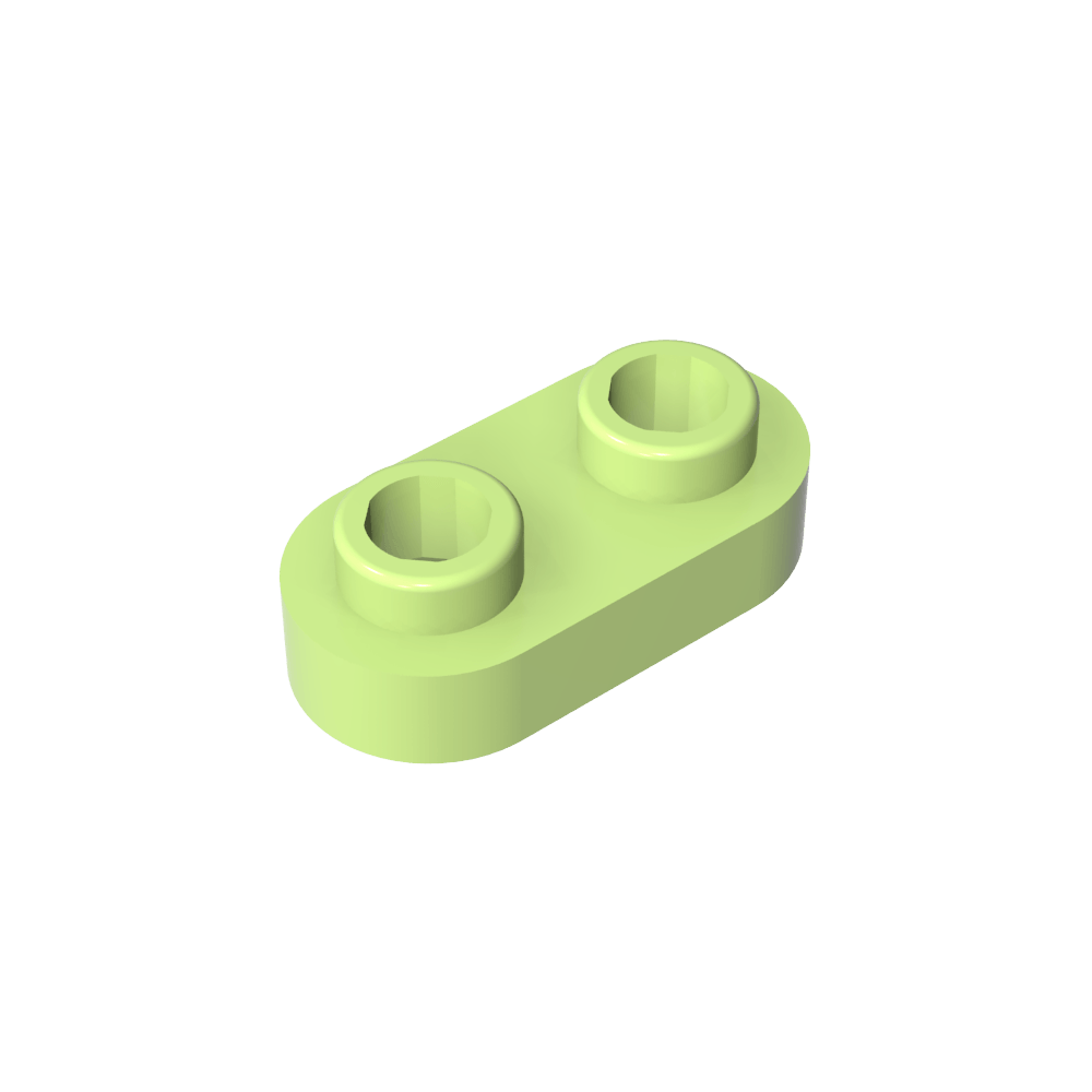 Placa Especial 1 x 2 Redondeada con 2 Tacos Abiertos-MyGobricksEs