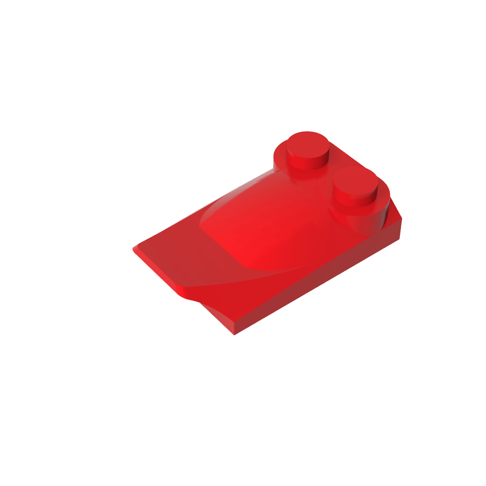Cuña curva 2 x 3 x 2/3 Dos pernos prisioneros, extremo de ala-MyGobricksEs