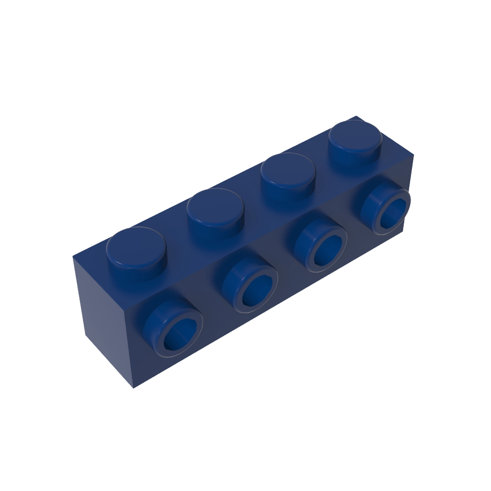 Ladrillo especial 1 x 4 con 4 montantes en un lado-MyGobricksEs