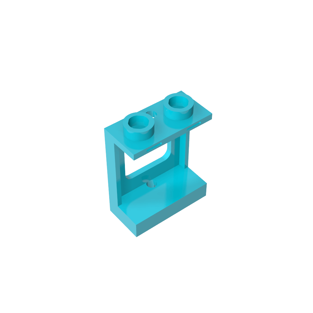 Ventana de 1 x 2 x 2, plano, un solo orificio superior e inferior para vidrio-MyGobricksEs