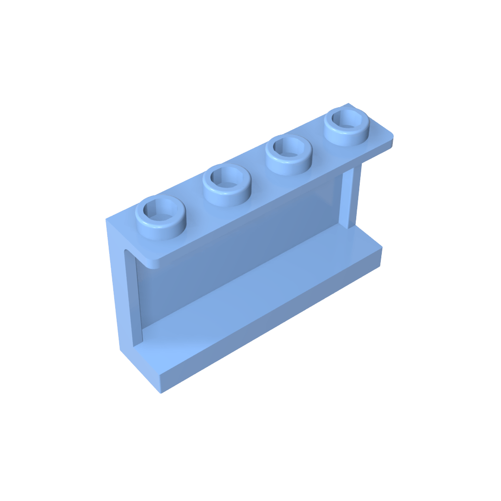 Panel 1 x 4 x 2 con soportes laterales - Montantes huecos-MyGobricksEs