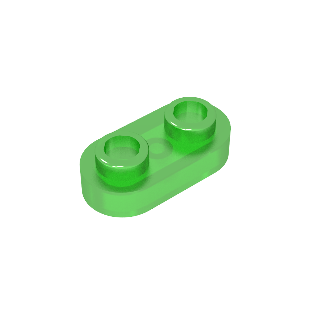 Placa Especial 1 x 2 Redondeada con 2 Tacos Abiertos-MyGobricksEs