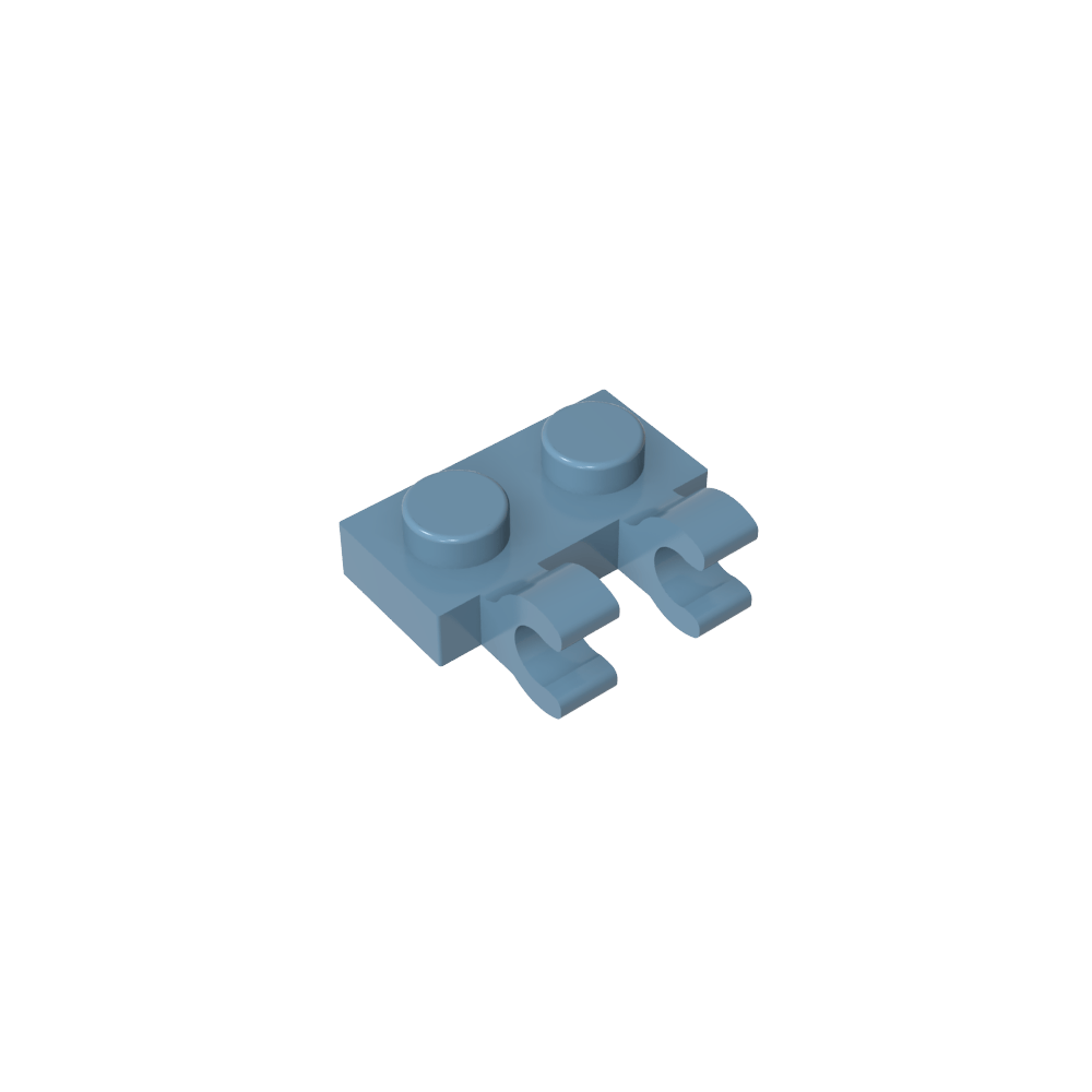 Placa especial 1 x 2 con clips horizontales [clips en U gruesos]-MyGobricksEs