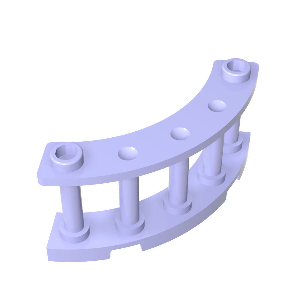 Valla de husillo de 4 x 4 x 2 cuartos de círculo con 2 montantes-MyGobricksEs