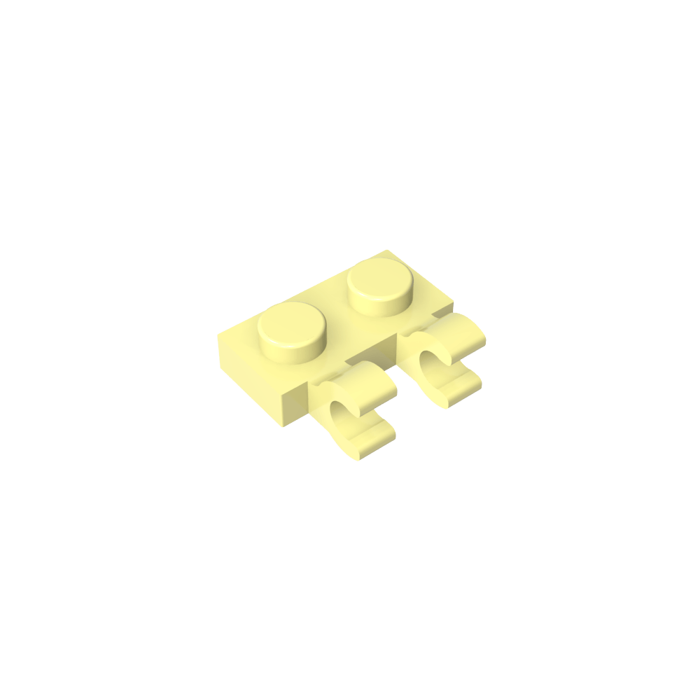 Placa especial 1 x 2 con clips horizontales [clips en U gruesos]-MyGobricksEs