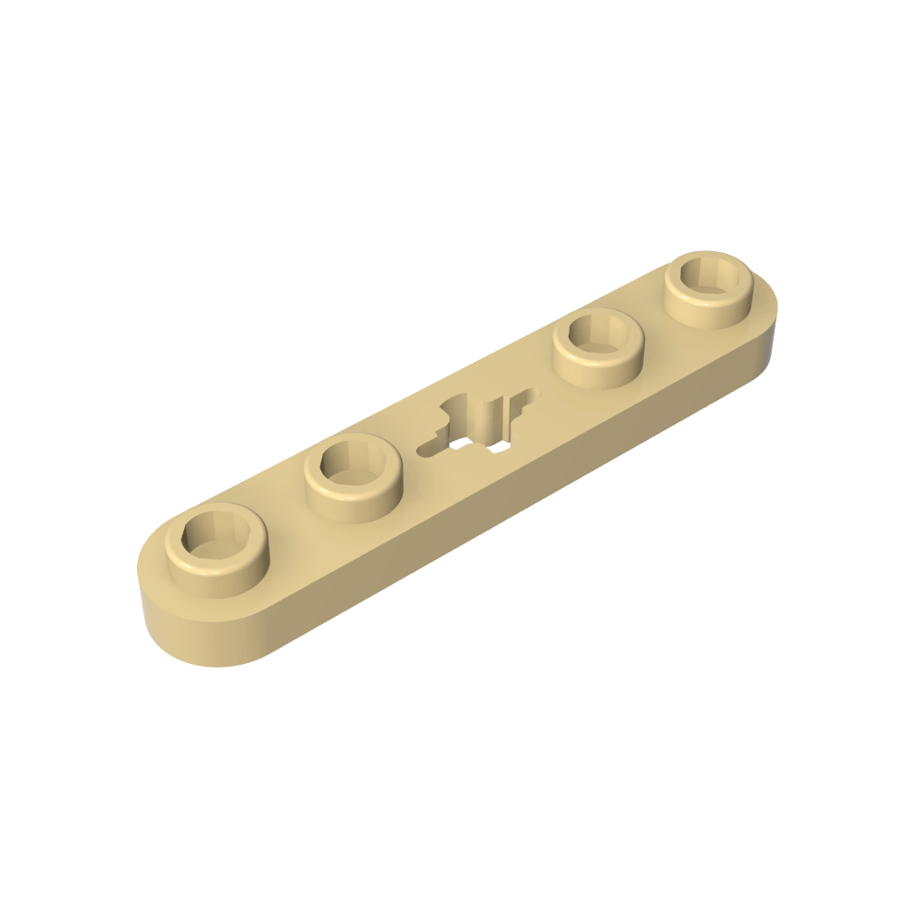 Placa técnica 1 x 5 con extremos lisos, 4 pernos y orificio para eje central-MyGobricksEs