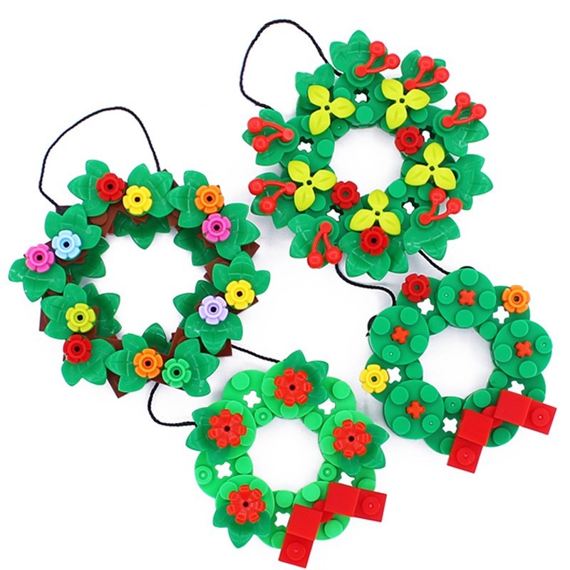 Bloques de construcción para árbol de Navidad (DIY) de partículas pequeñas, decoración de guirnalda navideña 4032 32607