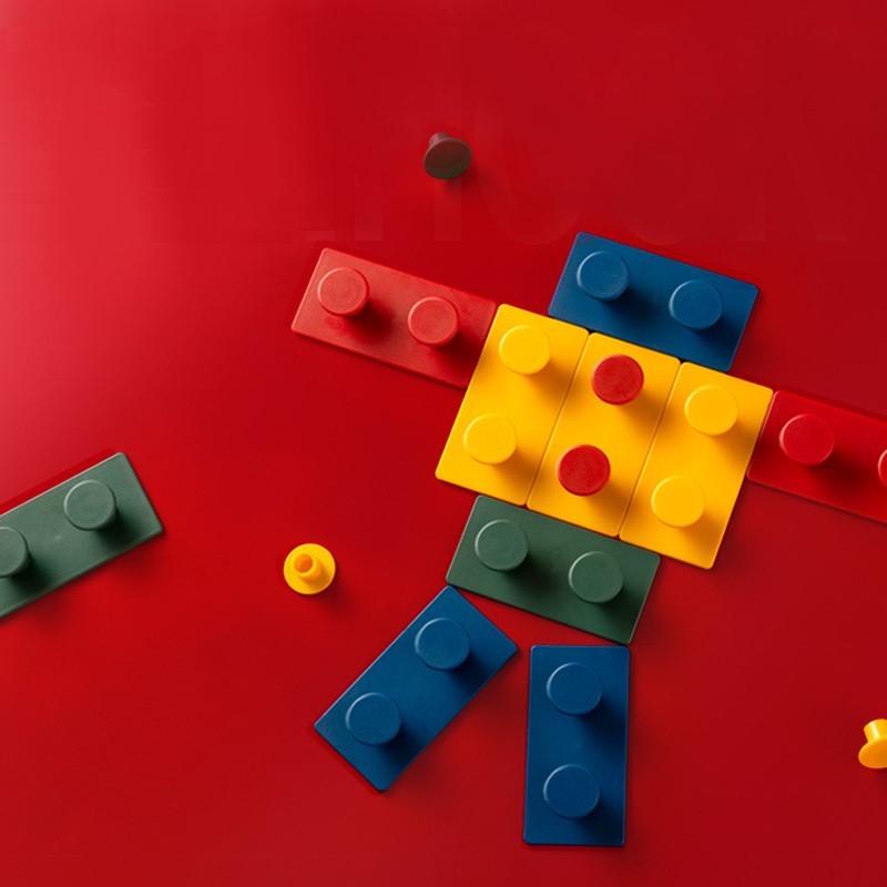 Ganchos creativos para bloques de construcción, ganchos adhesivos sencillos, ganchos para tacos y llaves, ganchos multifuncionales sin taladros.