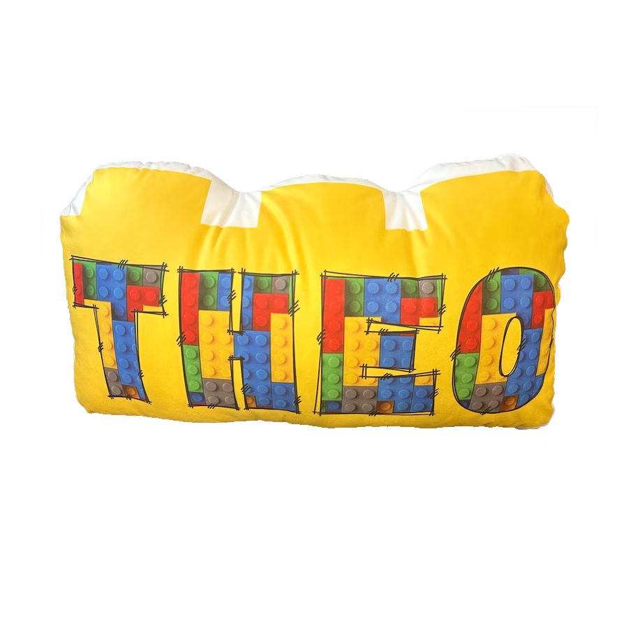 Almohadas decorativas personalizadas con forma de bloques de construcción, almohada con nombre personalizado de forma única, regalo personalizado para Navidad, cumpleaños y diversión.
