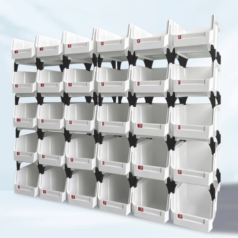 Caja de clasificación de piezas con montaje posterior, caja de almacenamiento de herramientas modular, caja de clasificación de boca inclinada