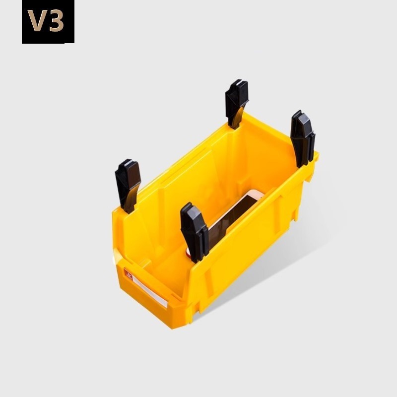 Caja de clasificación de piezas con montaje posterior, caja de almacenamiento de herramientas modular, caja de clasificación de boca inclinada