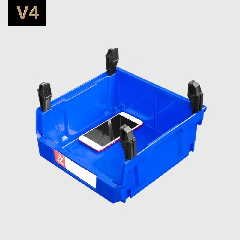 Caja de clasificación de piezas con montaje posterior, caja de almacenamiento de herramientas modular, caja de clasificación de boca inclinada