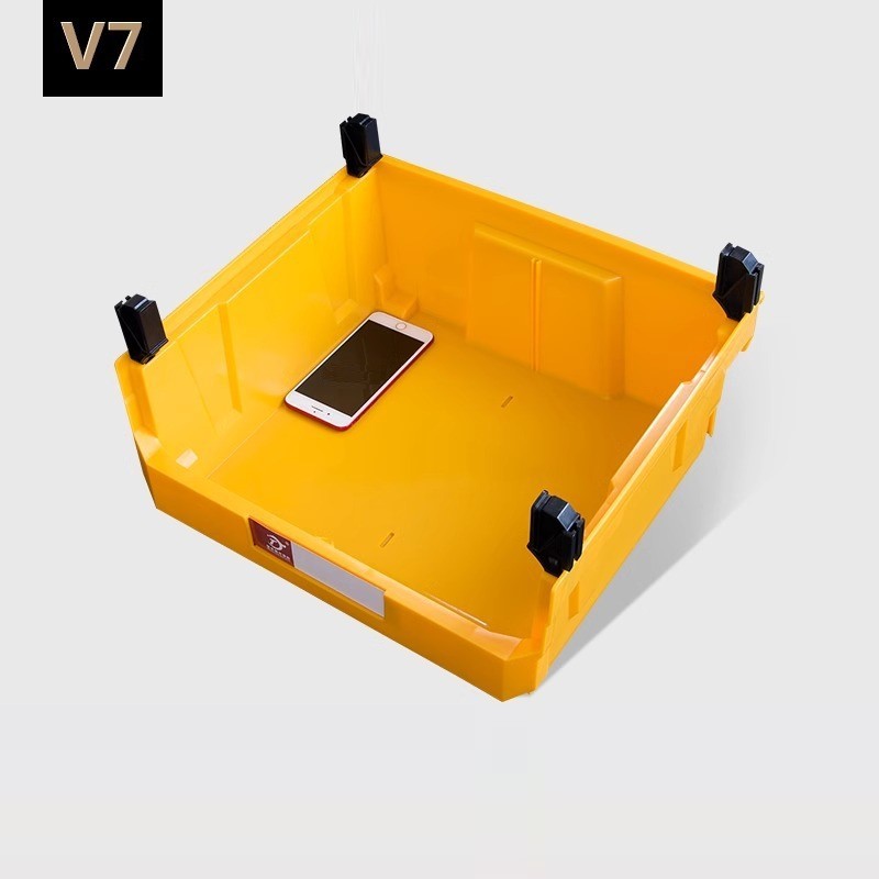 Caja de clasificación de piezas con montaje posterior, caja de almacenamiento de herramientas modular, caja de clasificación de boca inclinada