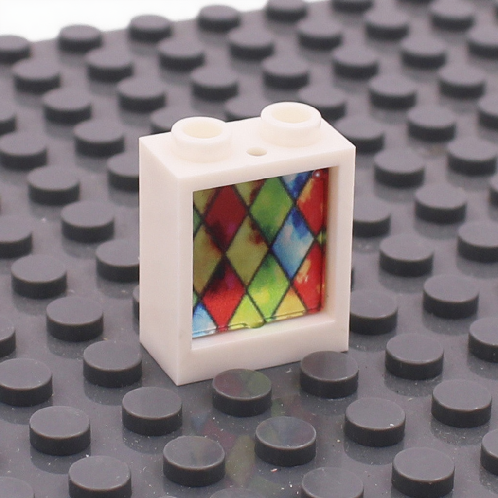 Ventanas de vidrio de 1x2x2 y paneles de pared de colores | 5 colores de marco y 6 estilos de vidrio | Compatible con n.° 60592 y n.° 60601