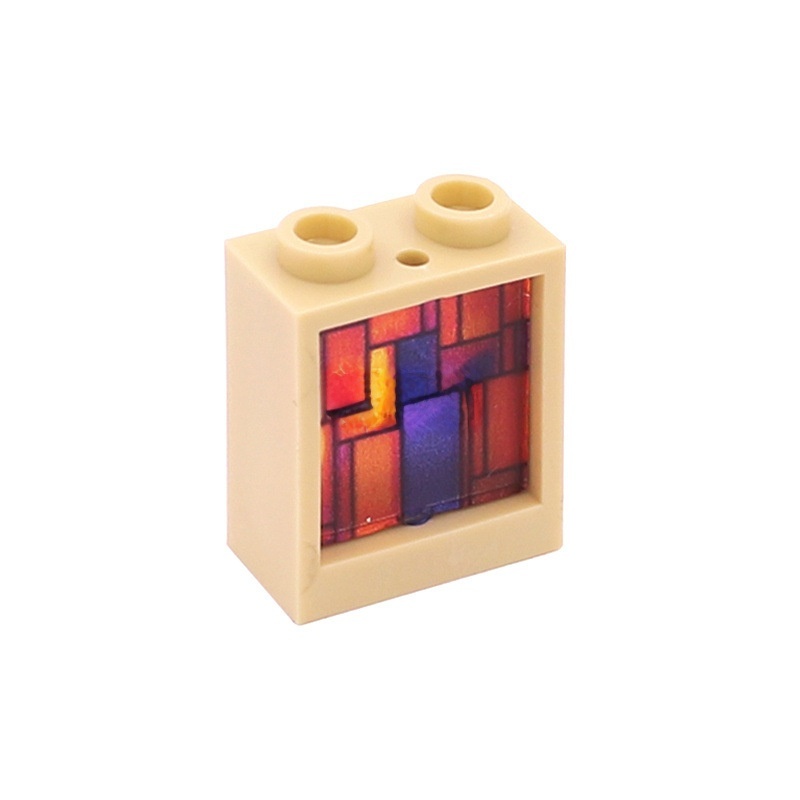 Ventanas de vidrio de 1x2x2 y paneles de pared de colores | 5 colores de marco y 6 estilos de vidrio | Compatible con n.° 60592 y n.° 60601