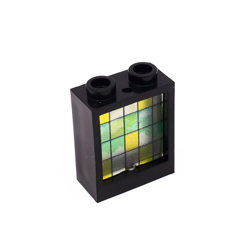 Ventanas de vidrio de 1x2x2 y paneles de pared de colores | 5 colores de marco y 6 estilos de vidrio | Compatible con n.° 60592 y n.° 60601