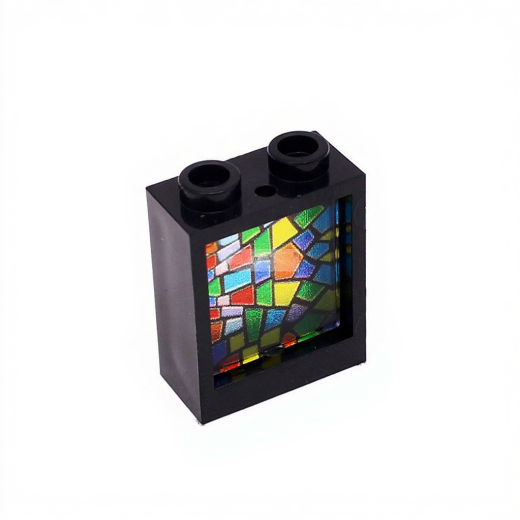 Ventanas de vidrio de 1x2x2 y paneles de pared de colores | 5 colores de marco y 6 estilos de vidrio | Compatible con n.° 60592 y n.° 60601
