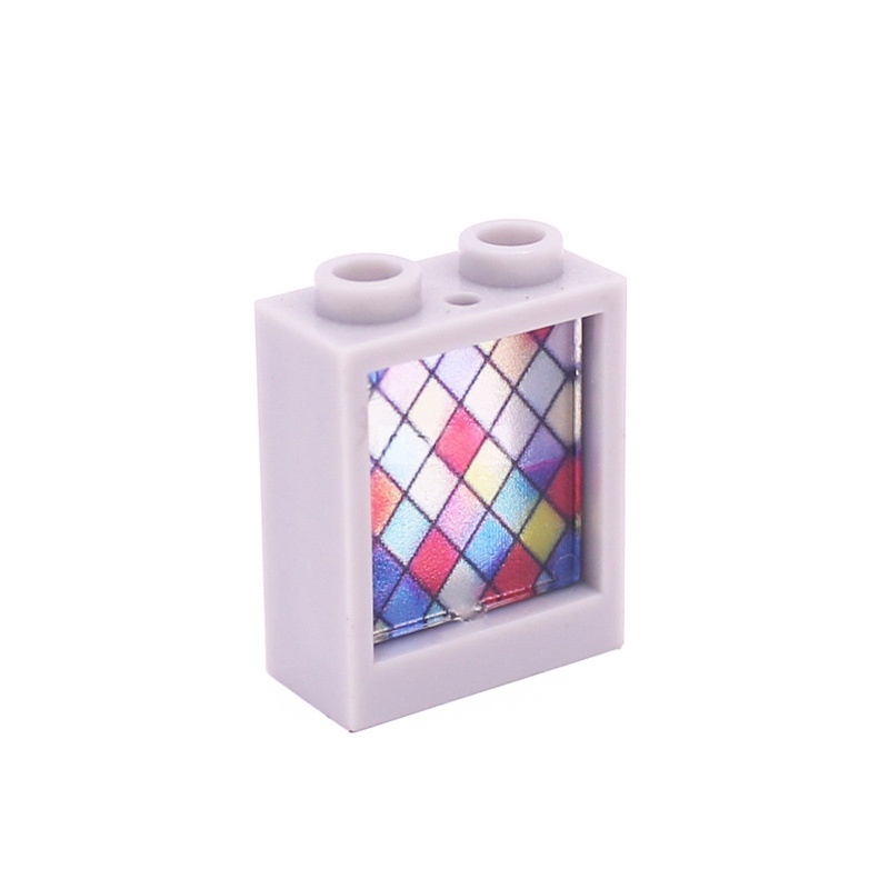 Ventanas de vidrio de 1x2x2 y paneles de pared de colores | 5 colores de marco y 6 estilos de vidrio | Compatible con n.° 60592 y n.° 60601