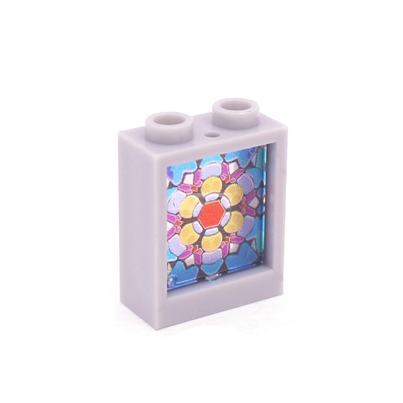 Ventanas de vidrio de 1x2x2 y paneles de pared de colores | 5 colores de marco y 6 estilos de vidrio | Compatible con n.° 60592 y n.° 60601