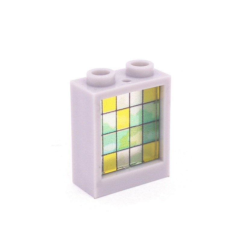 Ventanas de vidrio de 1x2x2 y paneles de pared de colores | 5 colores de marco y 6 estilos de vidrio | Compatible con n.° 60592 y n.° 60601