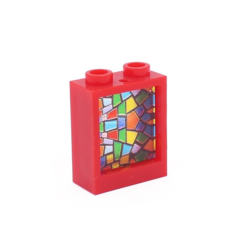 Ventanas de vidrio de 1x2x2 y paneles de pared de colores | 5 colores de marco y 6 estilos de vidrio | Compatible con n.° 60592 y n.° 60601