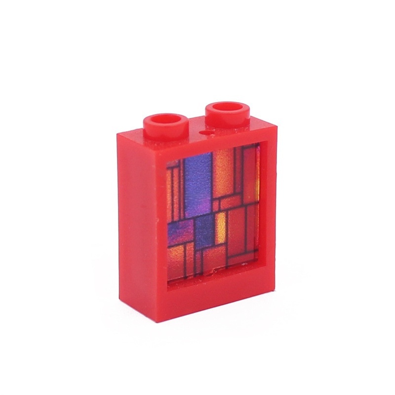 Ventanas de vidrio de 1x2x2 y paneles de pared de colores | 5 colores de marco y 6 estilos de vidrio | Compatible con n.° 60592 y n.° 60601