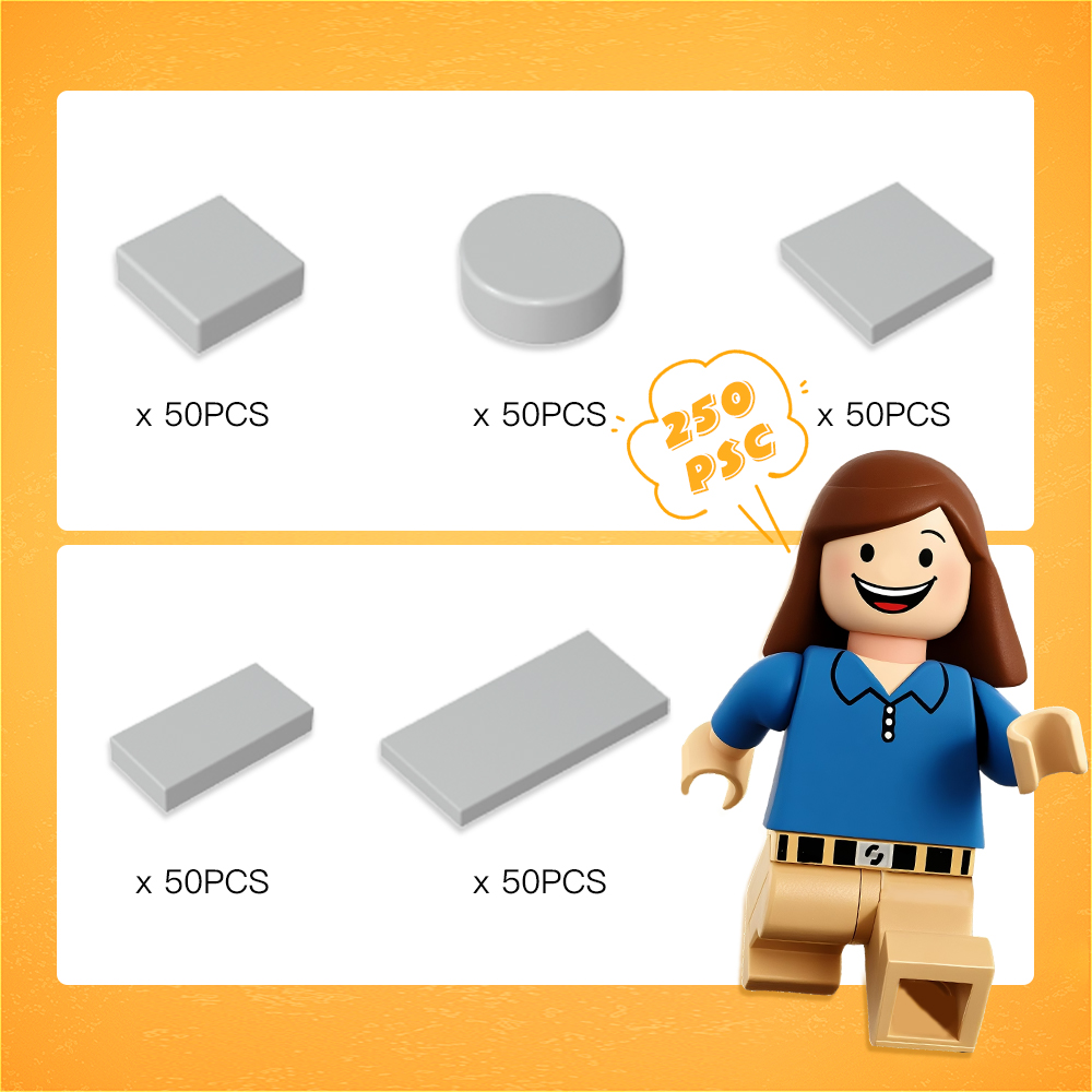 Azulejo 1 x 1 / 1 x 2 / 2 x 2 / 2 x 4 con ranura 5X50 PCS