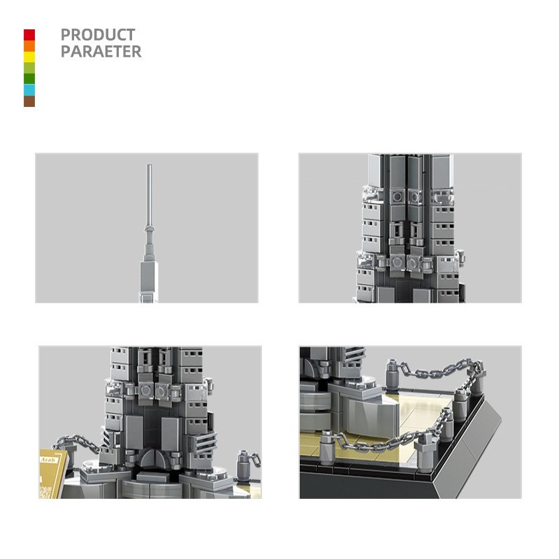 Wange - Burj Khalifa Dubai, Emiratos Árabes Unidos - Set de mini bloques de construcción 4222 (compatible)