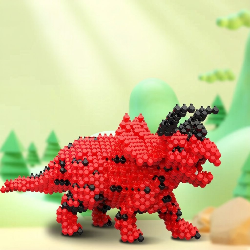 Set de construcción KADELE Triceratops – Rompecabezas de dinosaurio 3D de 519 piezas, juguete educativo STEM para niños