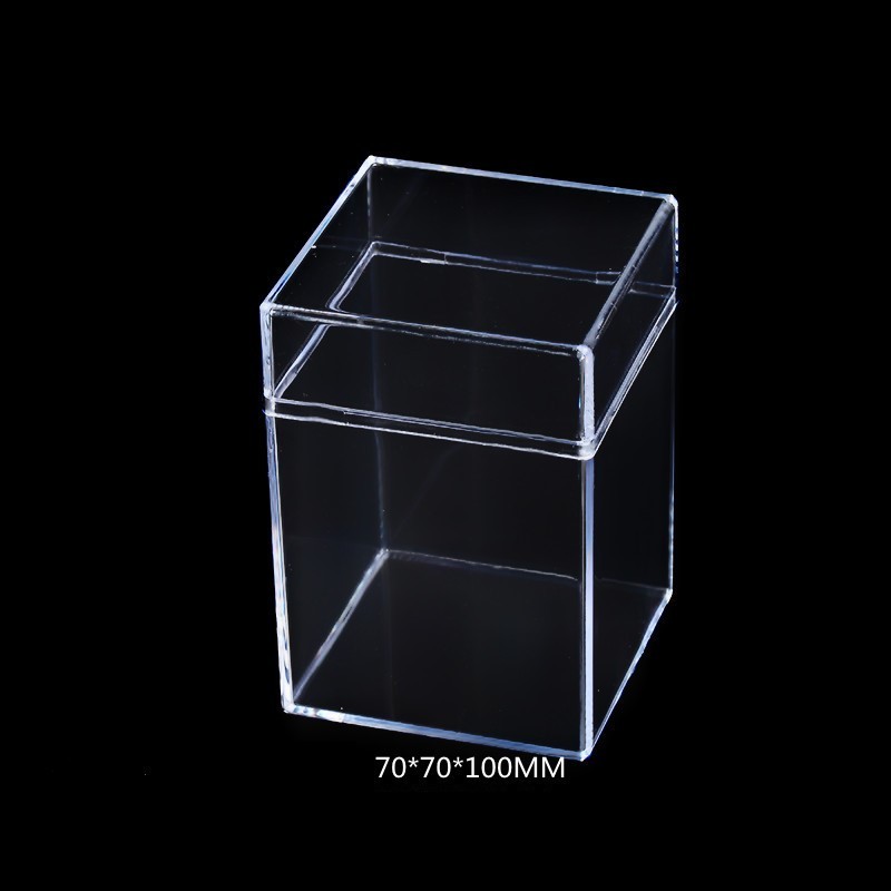 Caja de almacenamiento de piezas de bloques de construcción de acrílico, caja de almacenamiento cuadrada transparente con tapa, caja para clasificar piezas