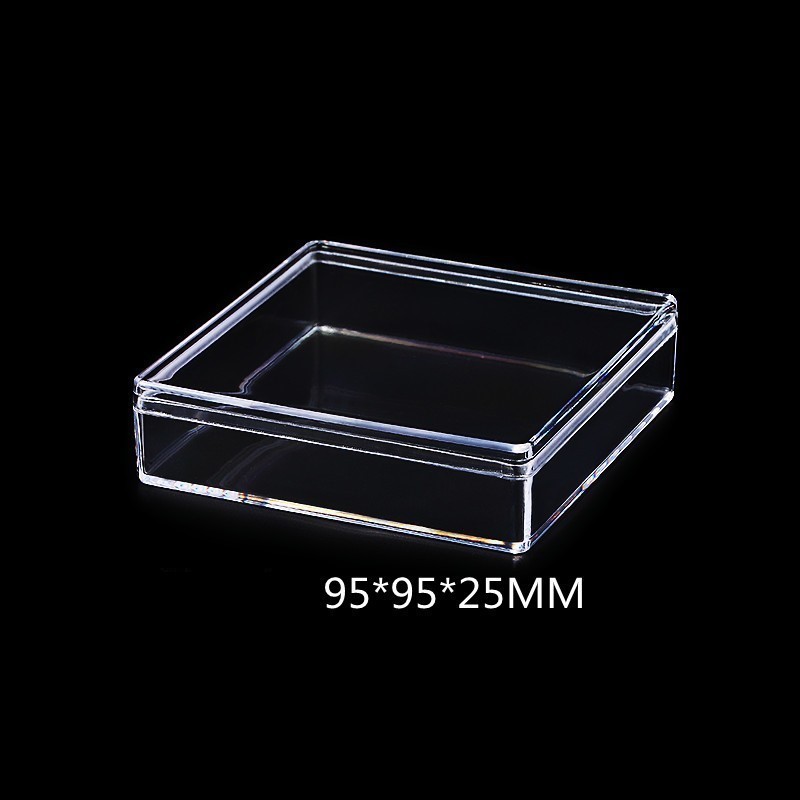 Caja de almacenamiento de piezas de bloques de construcción de acrílico, caja de almacenamiento cuadrada transparente con tapa, caja para clasificar piezas