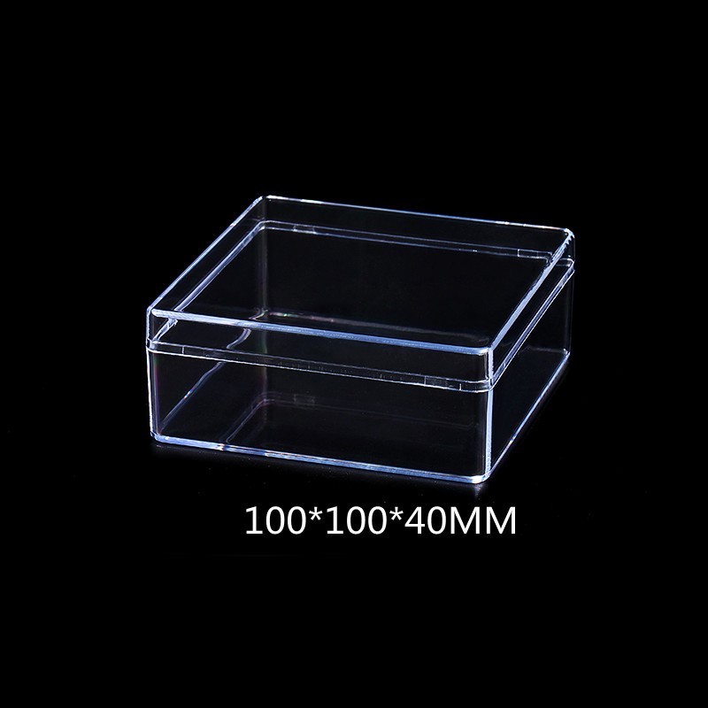 Caja de almacenamiento de piezas de bloques de construcción de acrílico, caja de almacenamiento cuadrada transparente con tapa, caja para clasificar piezas