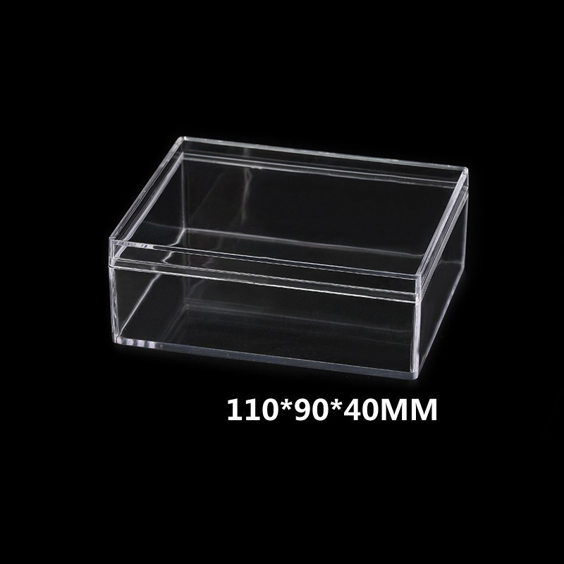 Cajas rectangulares transparentes en varios estilos, cajas de clasificación de acrílico transparente para bloques de construcción.