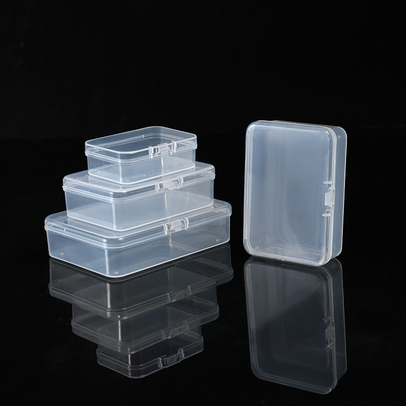 Caja de almacenamiento de bloques de construcción, caja clasificadora rectangular de plástico, caja de almacenamiento rectangular transparente.