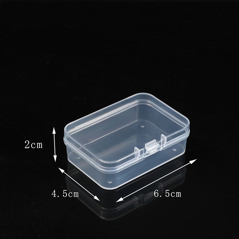 Caja de almacenamiento de bloques de construcción, caja clasificadora rectangular de plástico, caja de almacenamiento rectangular transparente.