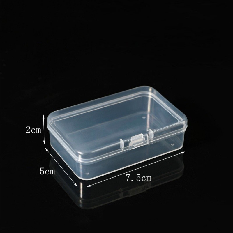 Caja de almacenamiento de bloques de construcción, caja clasificadora rectangular de plástico, caja de almacenamiento rectangular transparente.