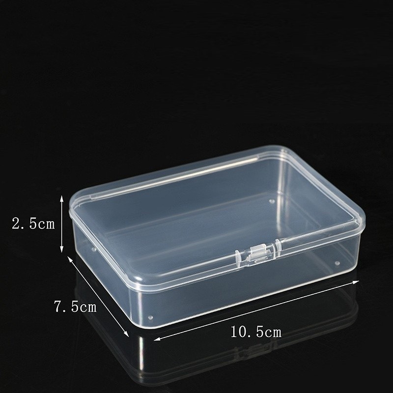 Caja de almacenamiento de bloques de construcción, caja clasificadora rectangular de plástico, caja de almacenamiento rectangular transparente.